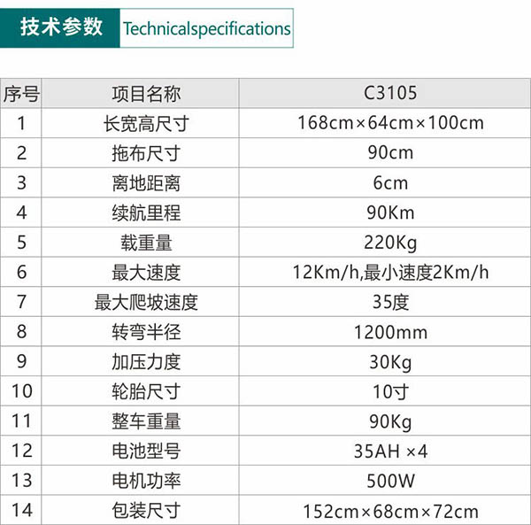 电动阿克塞尘推车C3105